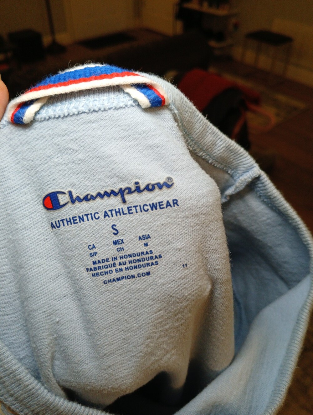 Champion Light Blue All-Over Logo Short Sleeve Tee - Picture 5 of 5